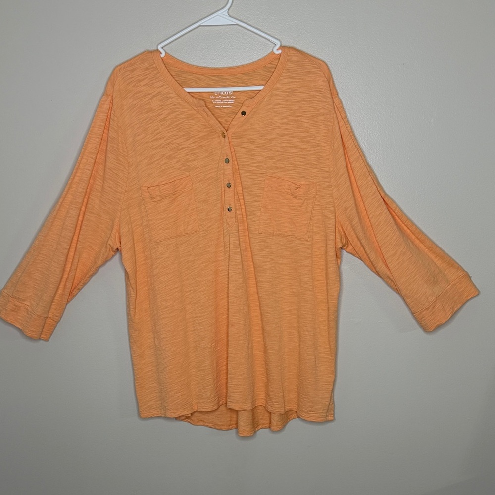 Chico's Women's Orange Shirt Size 3 (XL)